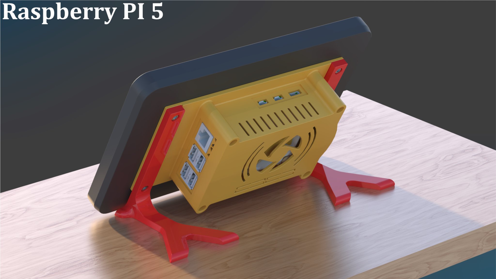 Vỏ cho màn hình cảm ứng Raspberry Pi 2 với giá đỡ điều chỉnh