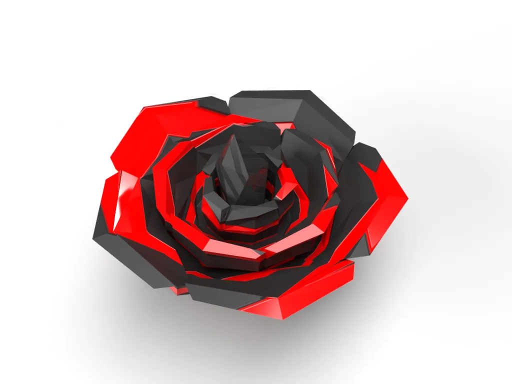 Hoa hồng kết hợp với pha lê in 3D độc đáo