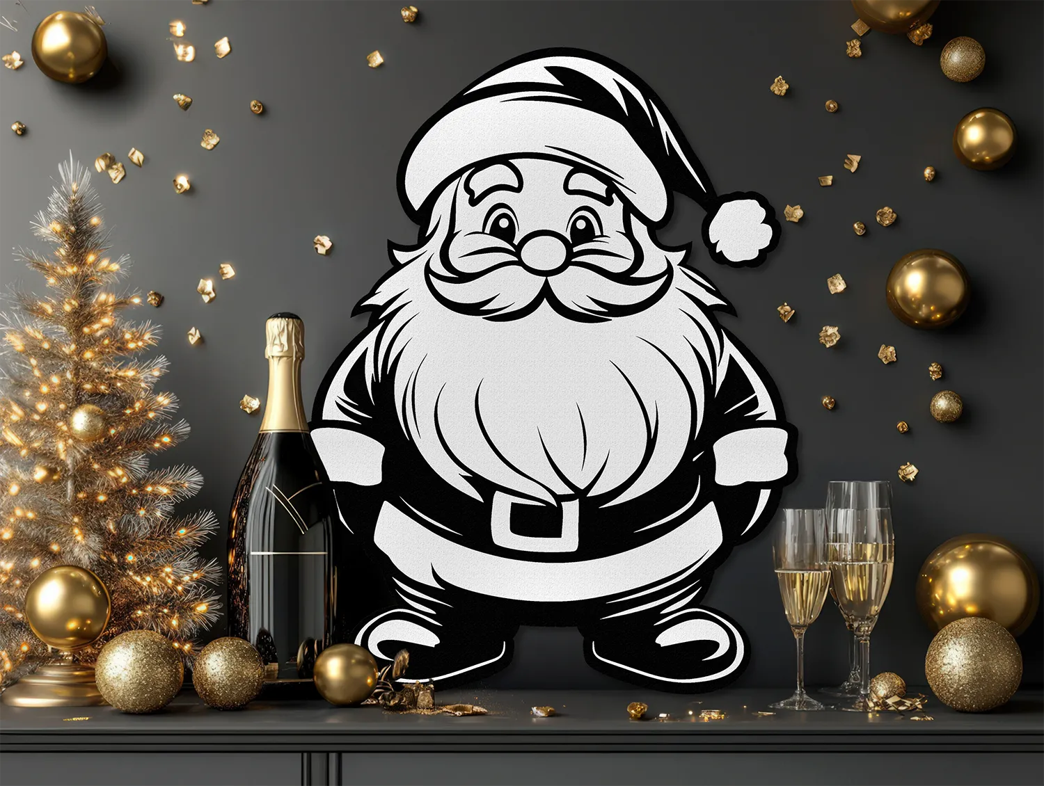 Trang trí tường Ông Già Noel cho mùa Giáng Sinh