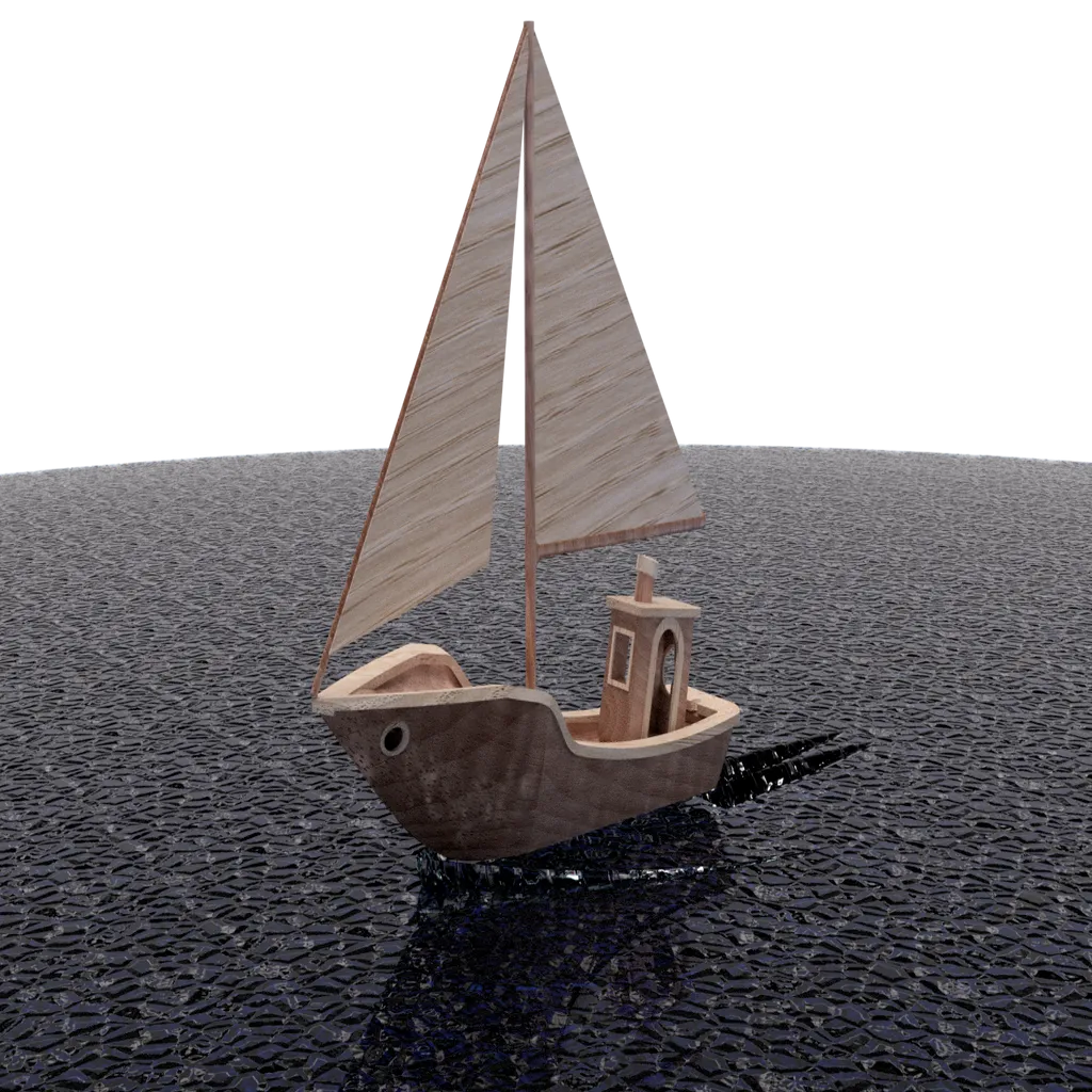 Thuyền buồm Benchy in 3D với cột buồm tách rời