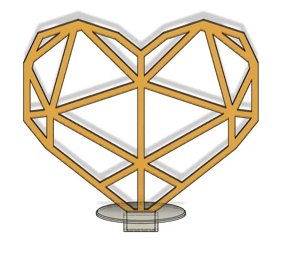 Mô hình topper bánh cưới hình trái tim hình học