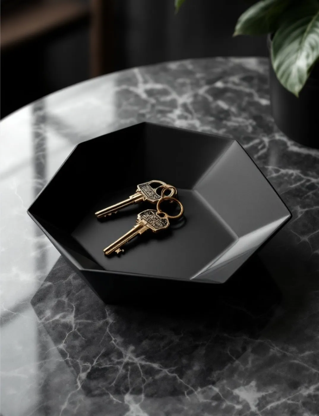 Khay để chìa khóa và tiền xu hình bát giác hiện đại