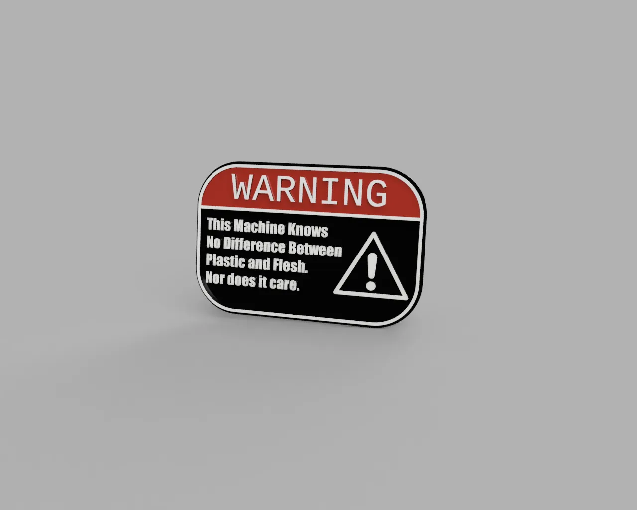 Biển báo cảnh báo: Máy này không phân biệt nhựa và thịt