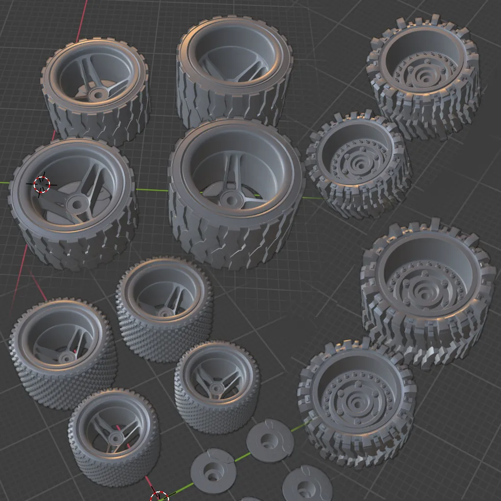 Lốp và vành Off Road và Street Bash - Gaslands 1:64