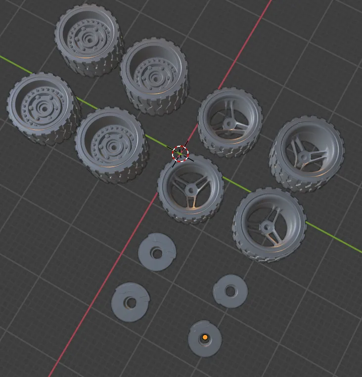 Lốp và vành Off Road và Street Bash - Gaslands 1:64