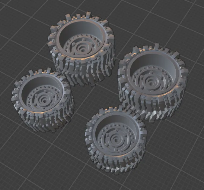 Lốp và vành Off Road và Street Bash - Gaslands 1:64