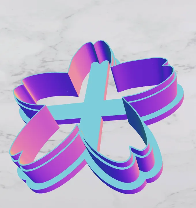 Khuôn cắt bánh quy hình hoa với lưỡi cắt bổ sung