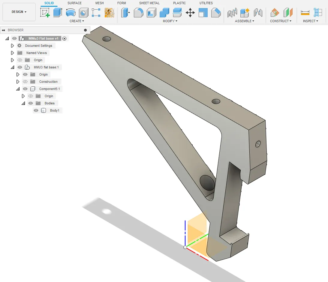 Cơ sở phẳng cho MMU3 với hỗ trợ đĩa trước