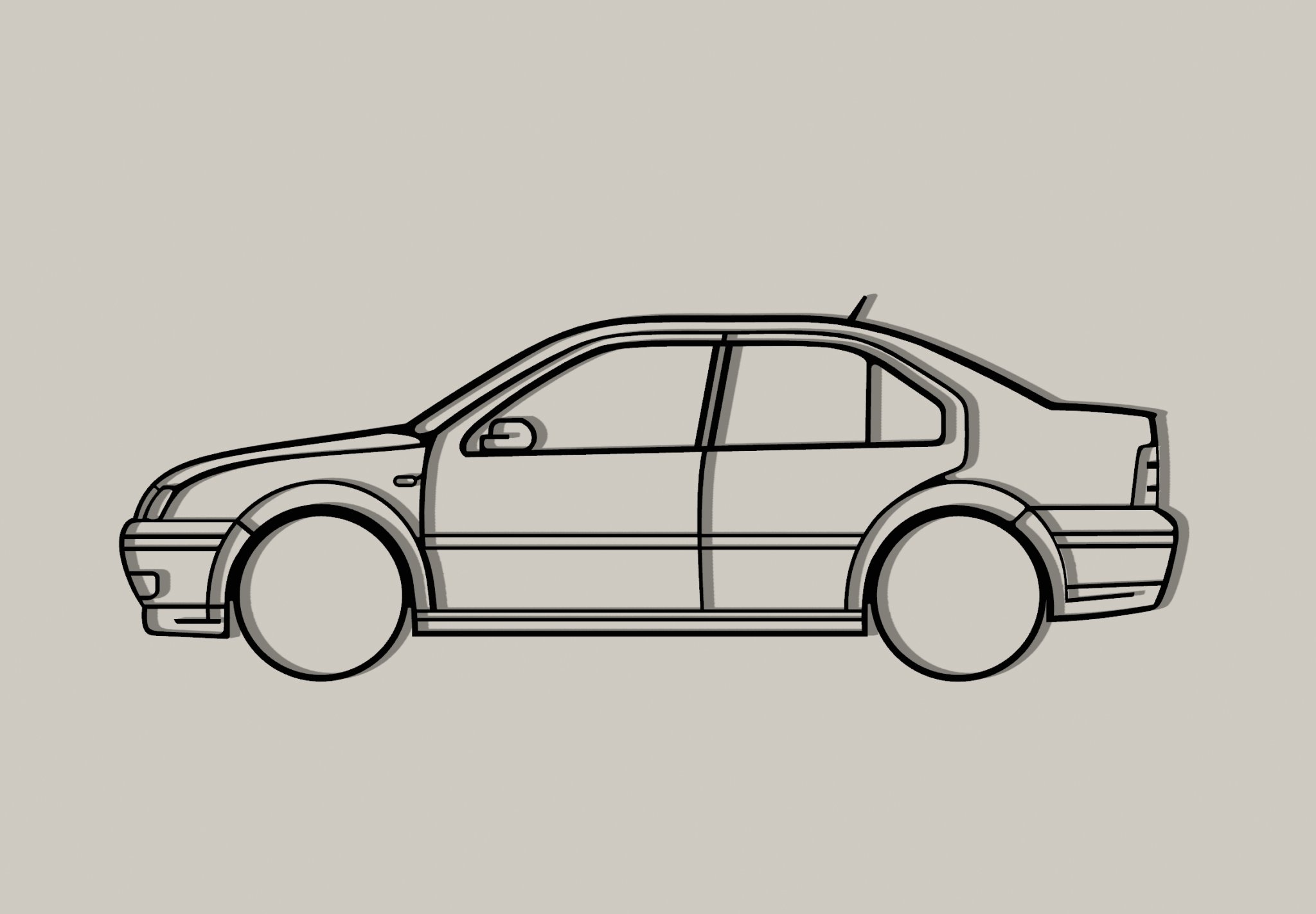 Nghệ thuật treo tường Volkswagen Jetta MK4