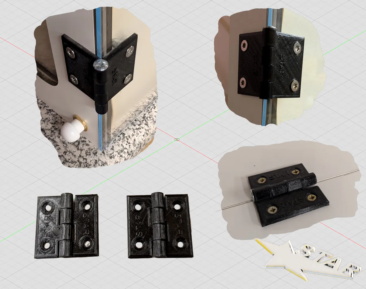 Bản lề Scharnier với thiết kế in tại chỗ cho mô hình 3D