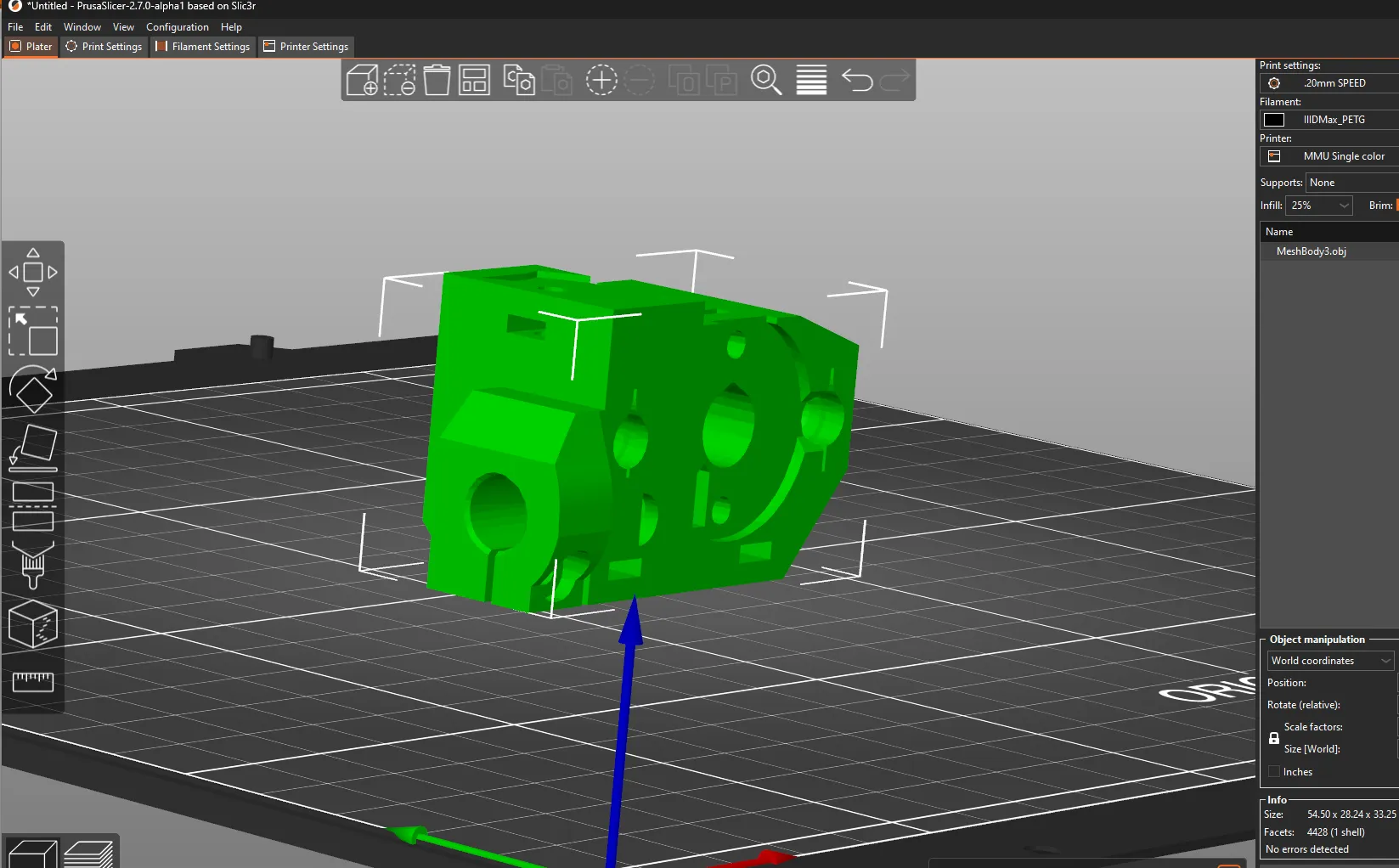 Bộ chọn MMU3 tinh chỉnh với phần kẹp pinda chắc chắn