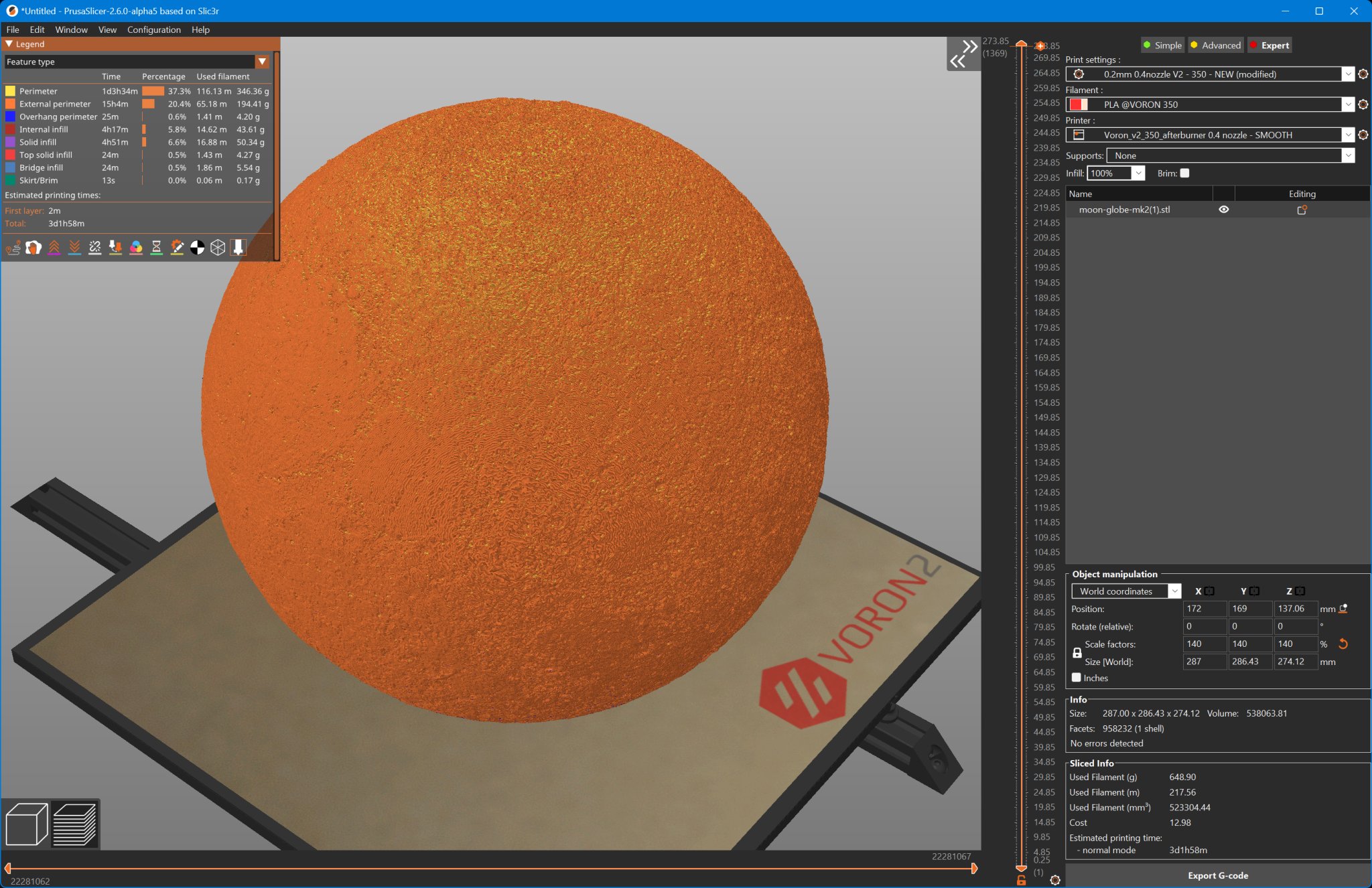 Đèn bàn hình mặt trăng Lithophane kích thước 140%