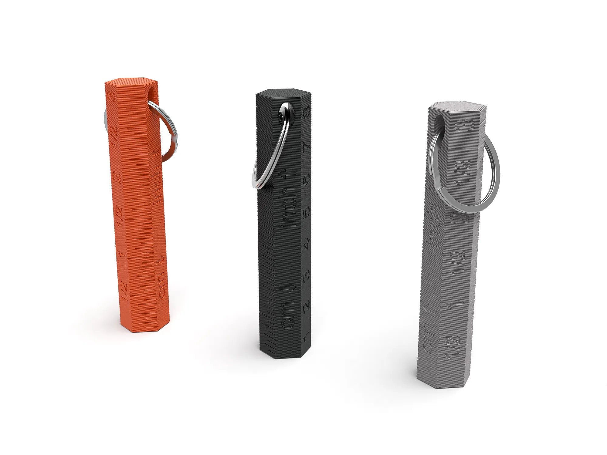 Móc chìa khóa đa năng tích hợp tua vít và thước kẻ