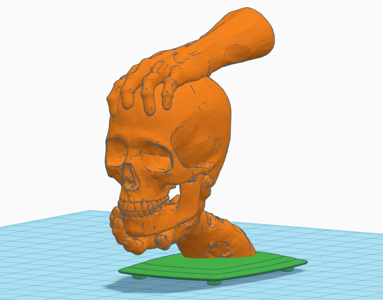 Đôi tay zombie cầm đầu lâu trang trí Halloween