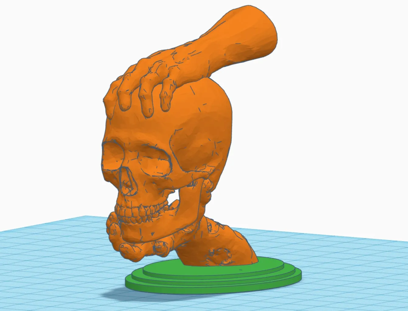 Đôi tay zombie cầm đầu lâu trang trí Halloween