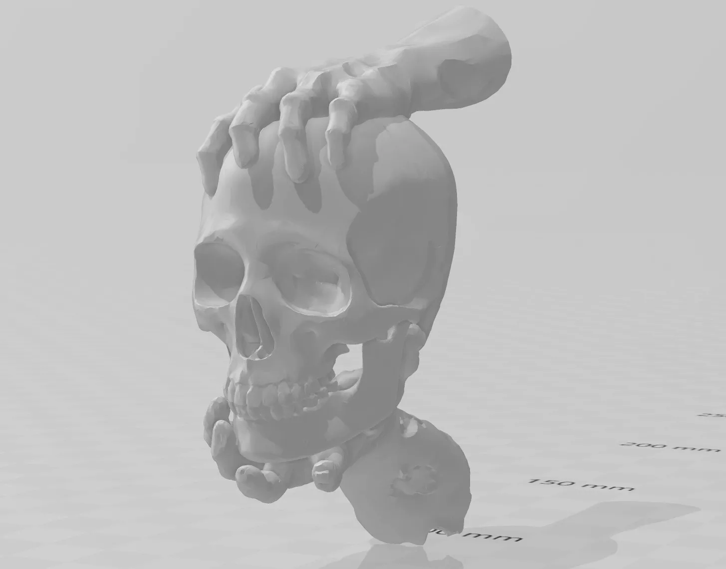 Đôi tay zombie cầm đầu lâu trang trí Halloween