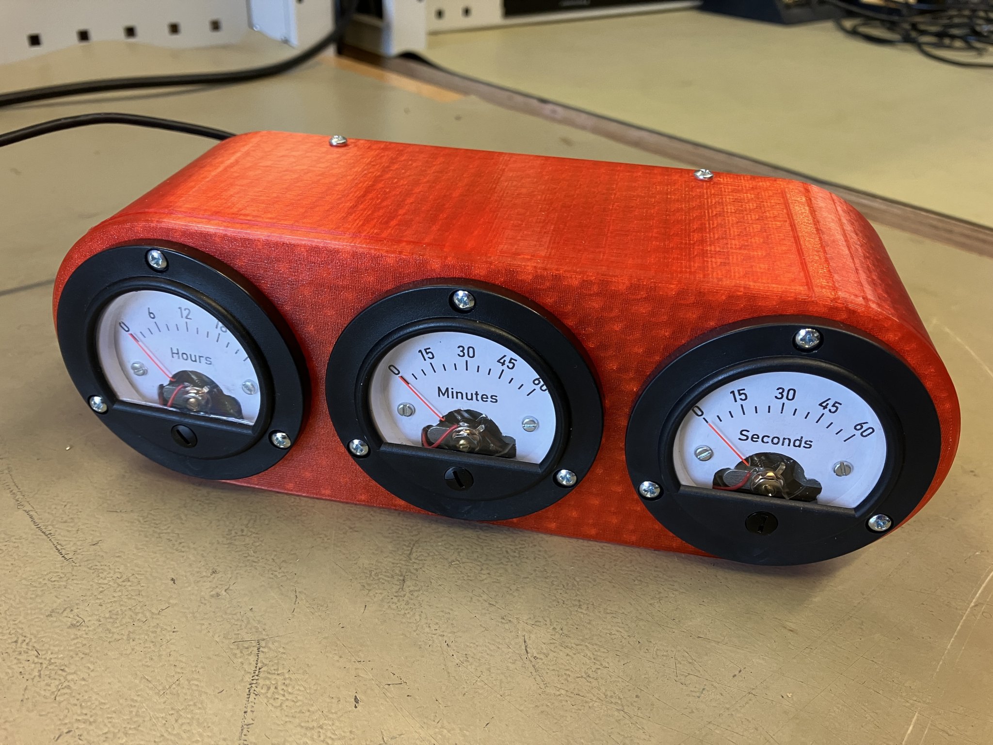 Đồng hồ analog kiểu retro với 3 đồng hồ voltmeter