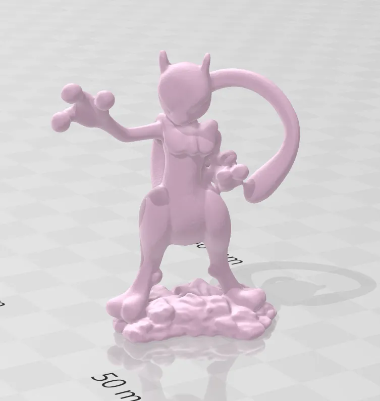 Tượng Mewtwo Pokemon 3D quét với chi tiết tinh xảo