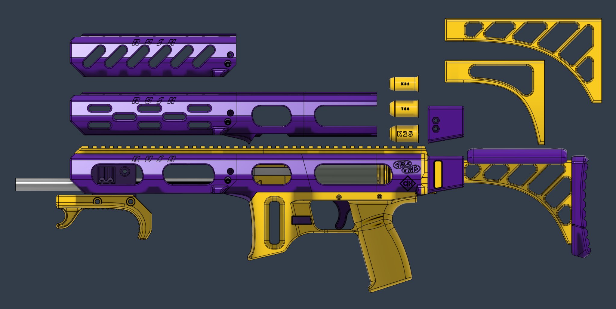 Biến thể Crush với tay cầm Lynx và ray tuyến tính