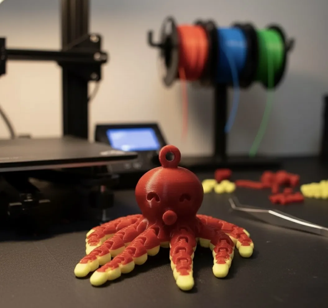 Móc khóa bạch tuộc khớp nối độc đáo