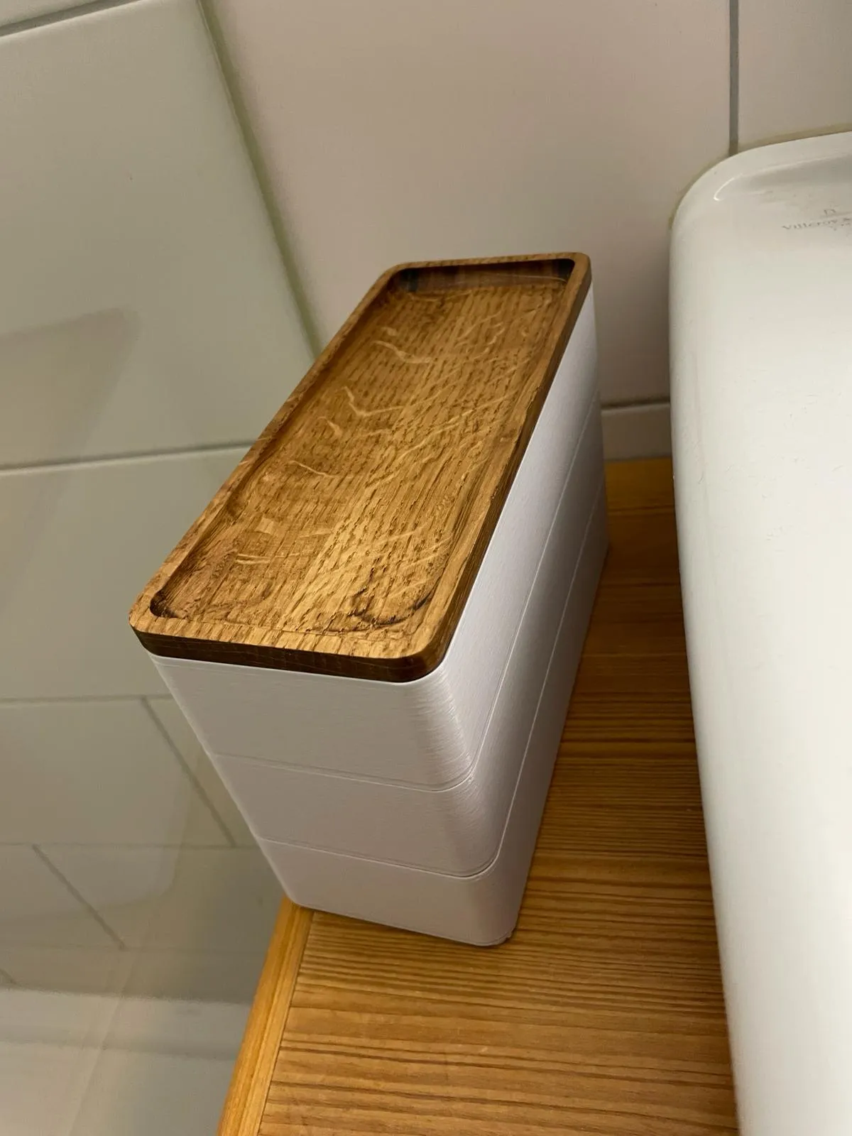 Hộp trang sức xếp chồng tiện lợi bằng gỗ sồi