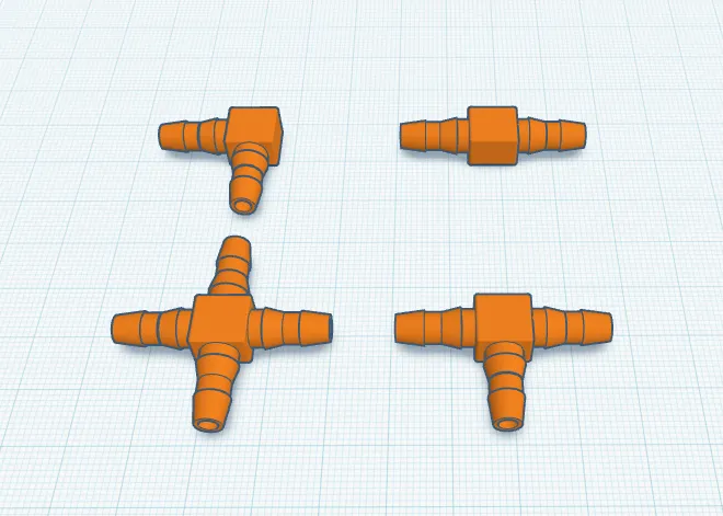 Khớp nối tưới nước nhỏ giọt 4 chiều, T và L 4.6 mm