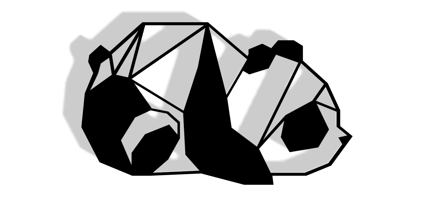 Gấu trúc hình học dễ thương với hai phiên bản