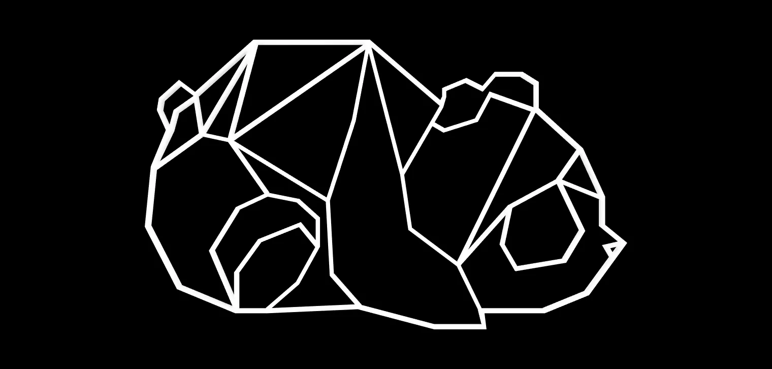 Gấu trúc hình học dễ thương với hai phiên bản