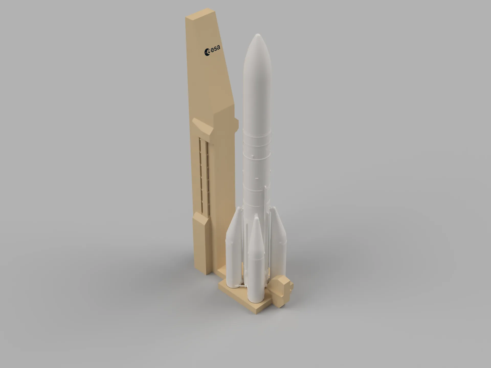 Tên lửa Ariane 6 với 4 bộ tăng cường tỉ lệ 1/100