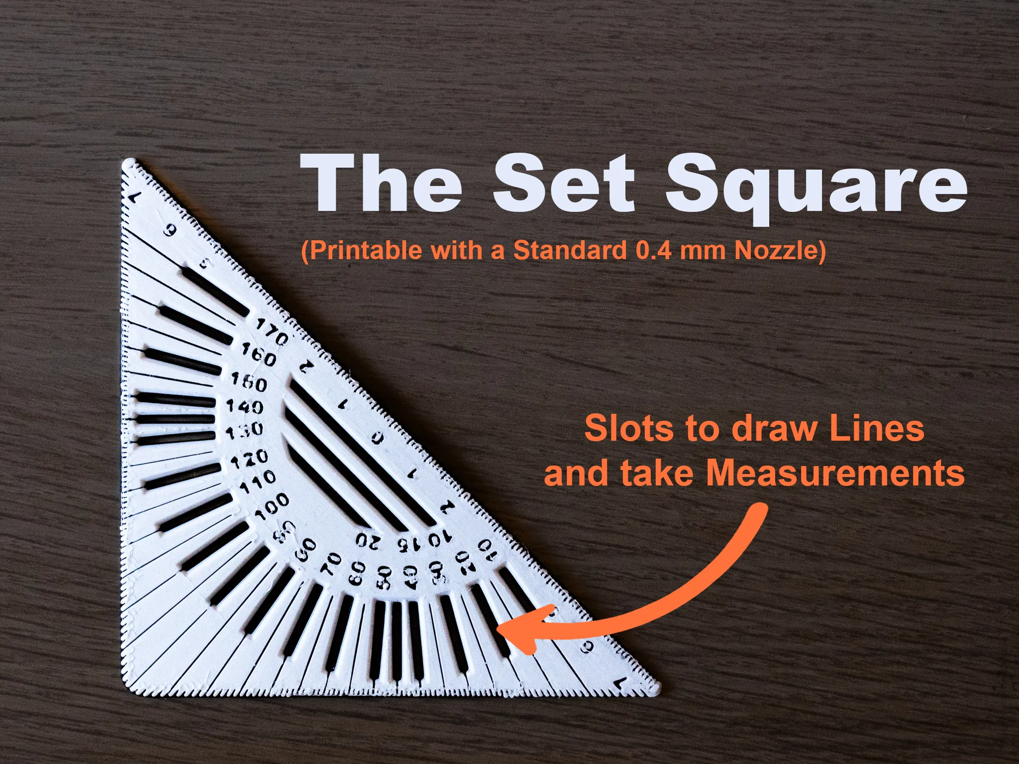 Thước kẻ góc có khe cho việc vẽ chính xác