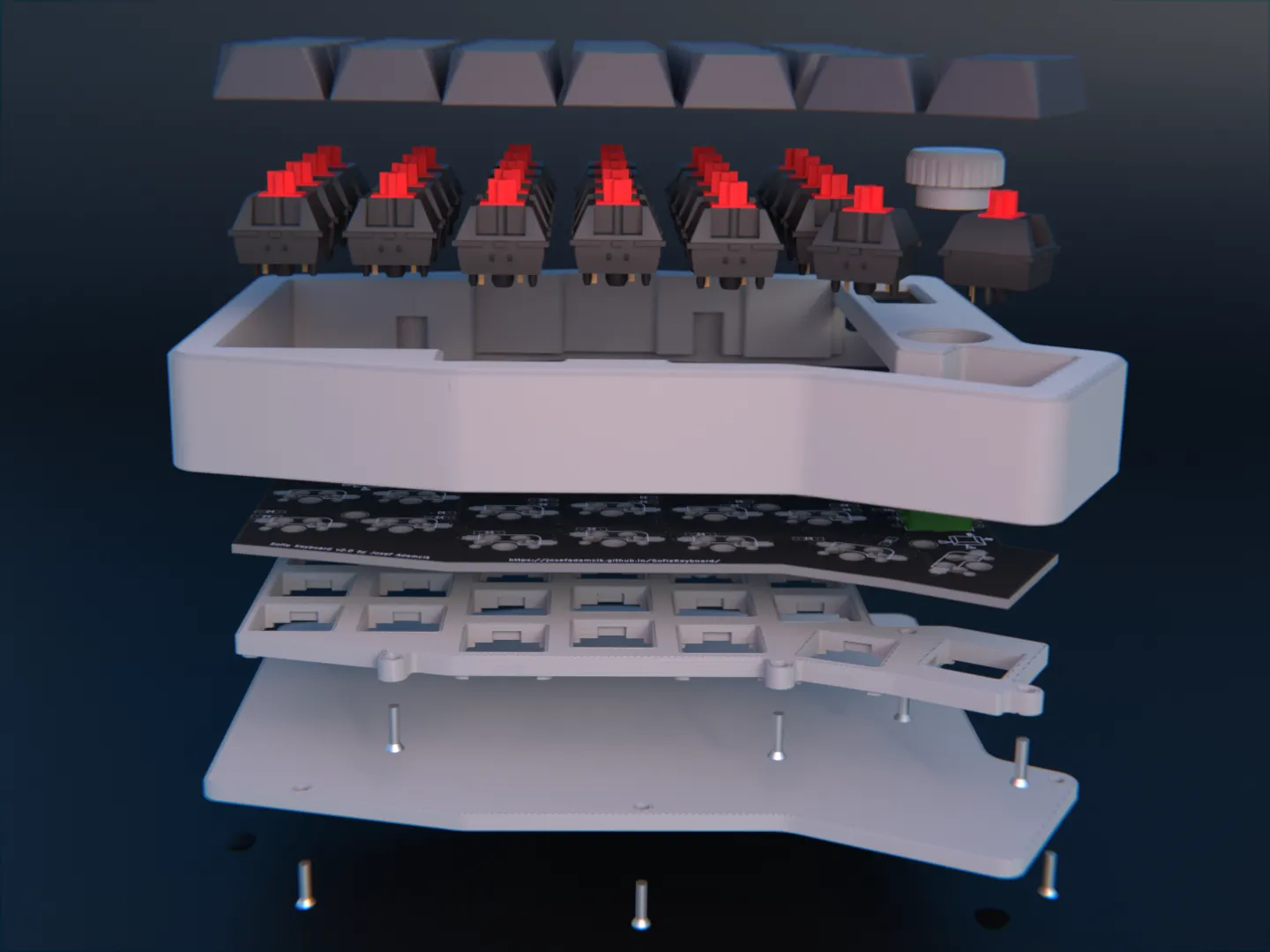 Vỏ bàn phím Sofle v2 in 3D cho bàn phím chia tách DIY