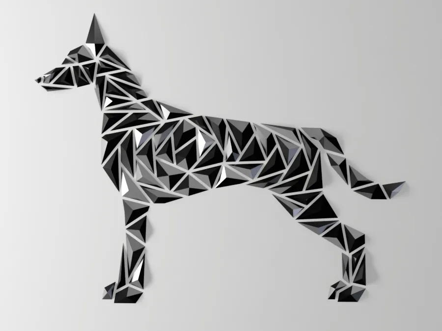 Nghệ thuật tường hình chó hình học - phong cách Malinois