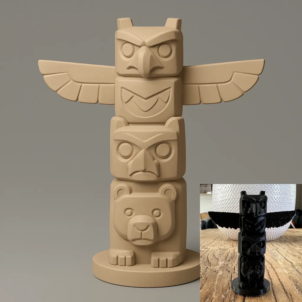 Tượng totem phong cách Ấn Độ độc đáo 3D