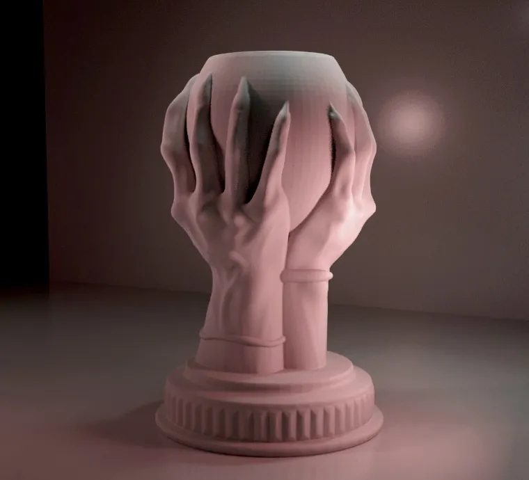 Chậu hoa tay nghệ thuật hòa hợp