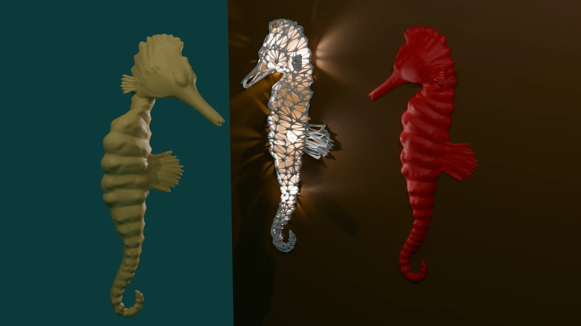 Mô hình cá ngựa trang trí cho bể cá văn phòng