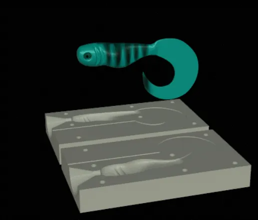 Mẫu mồi câu 13cm kiểu xoắn với phần bụng