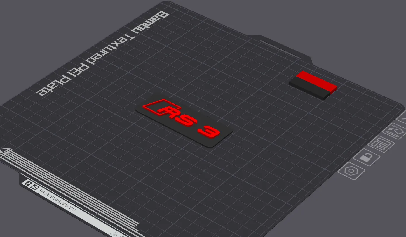 Biểu tượng Audi RS3 gắn trên cản trước xe ô tô