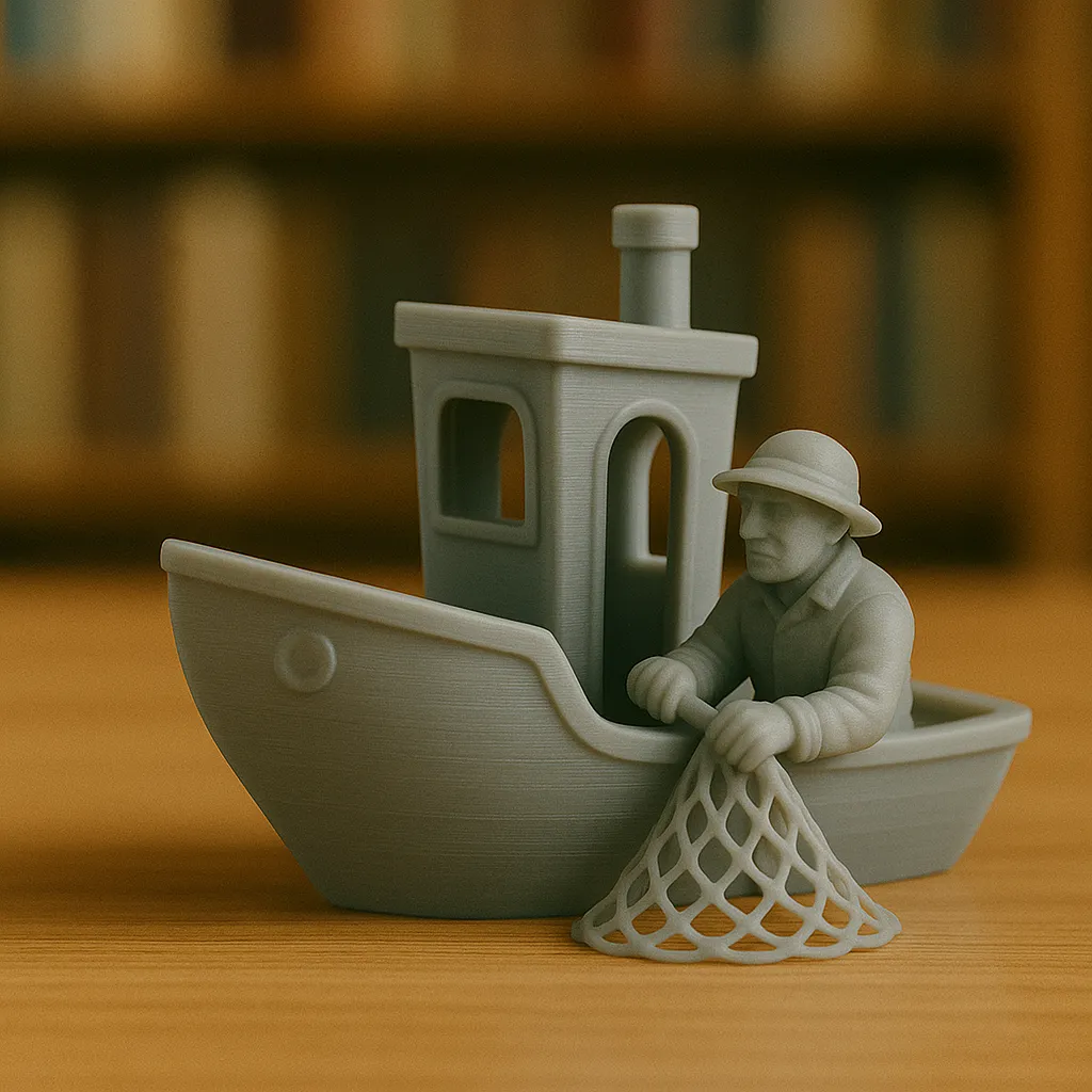 Người đánh cá ngồi trên ghế Benchy cổ điển