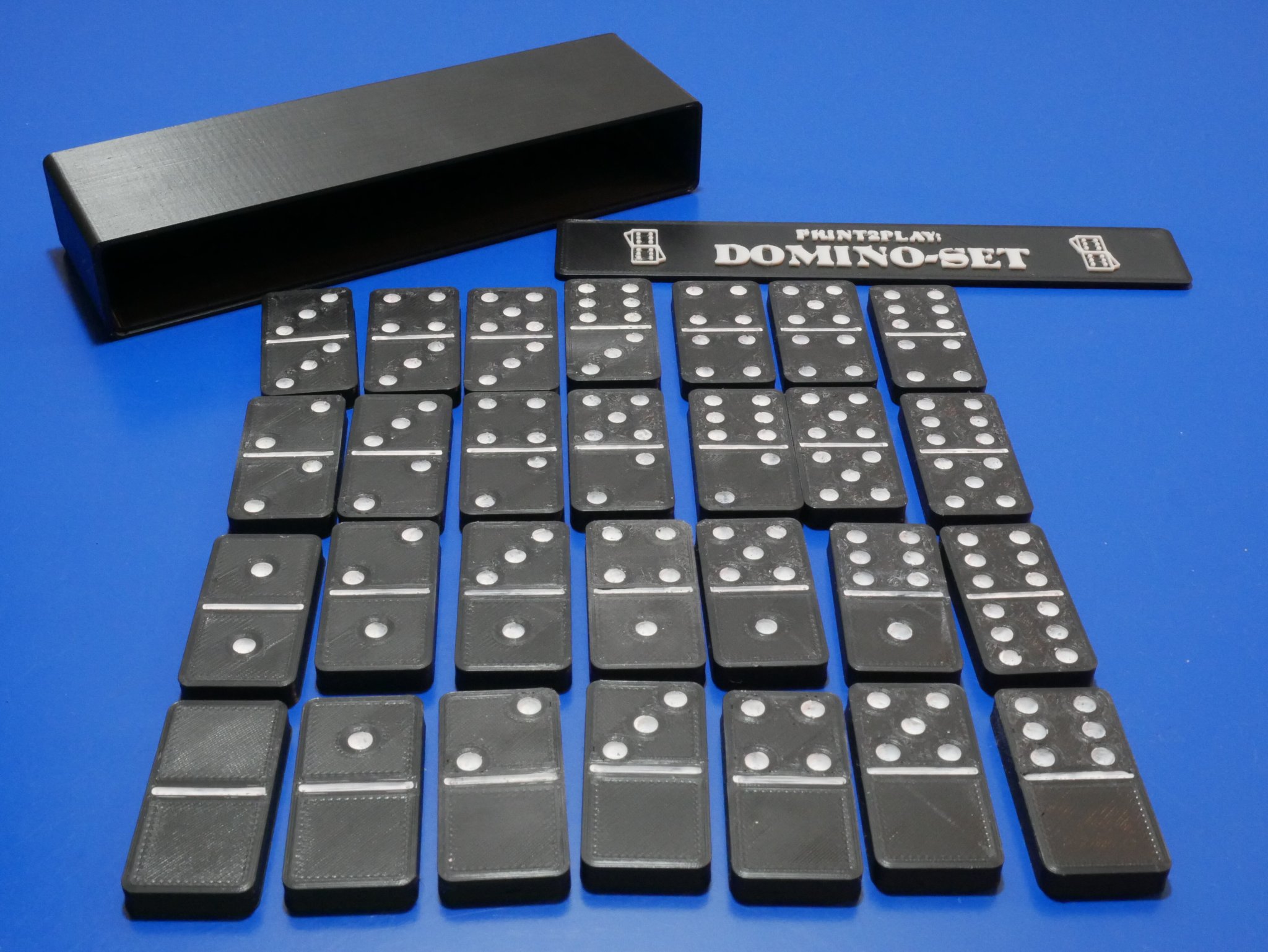 Bộ xếp hình domino in 3D với hộp lưu trữ