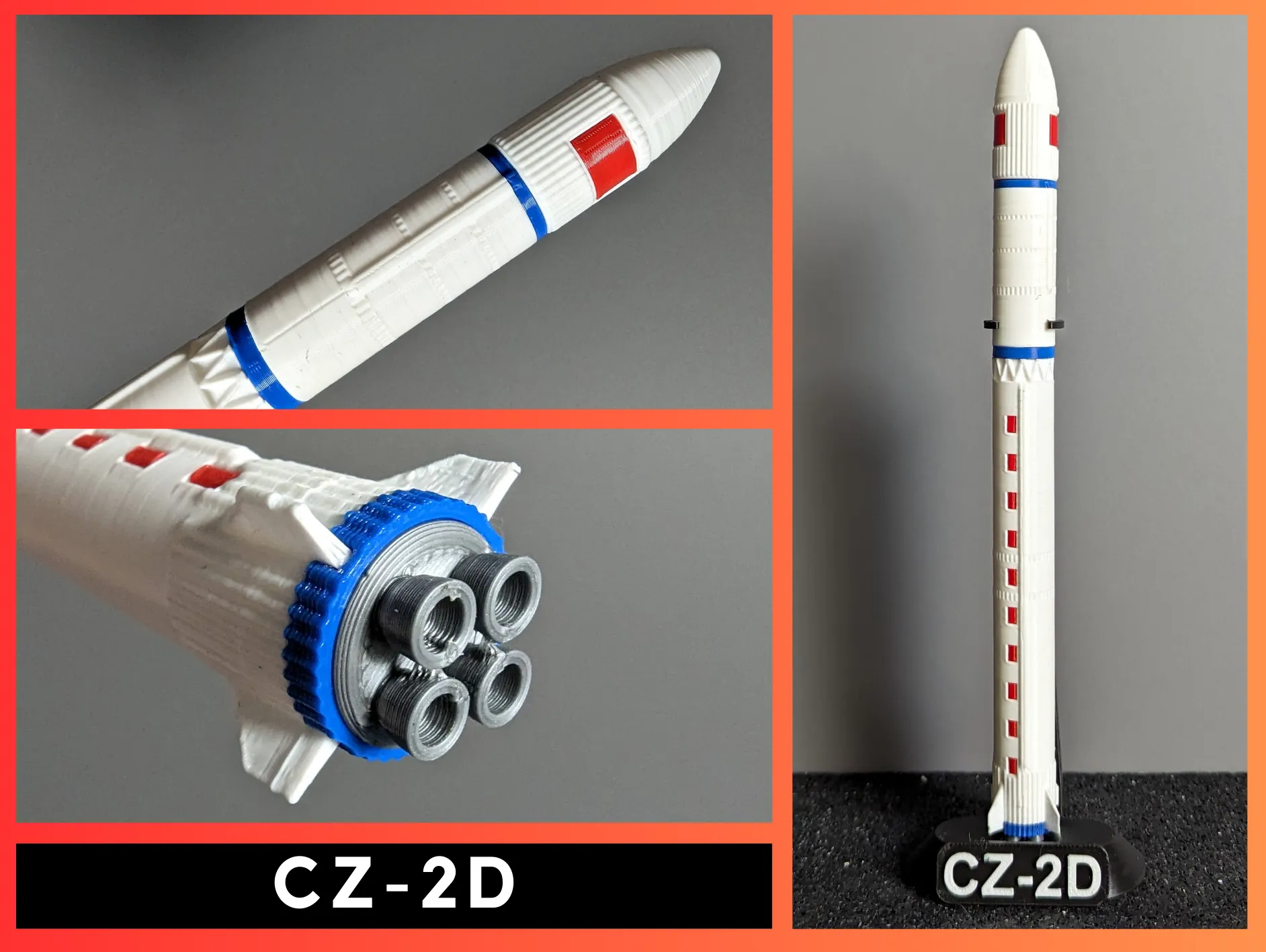 Tên lửa CZ-2D trong bộ sưu tập mô hình tỷ lệ 1:200