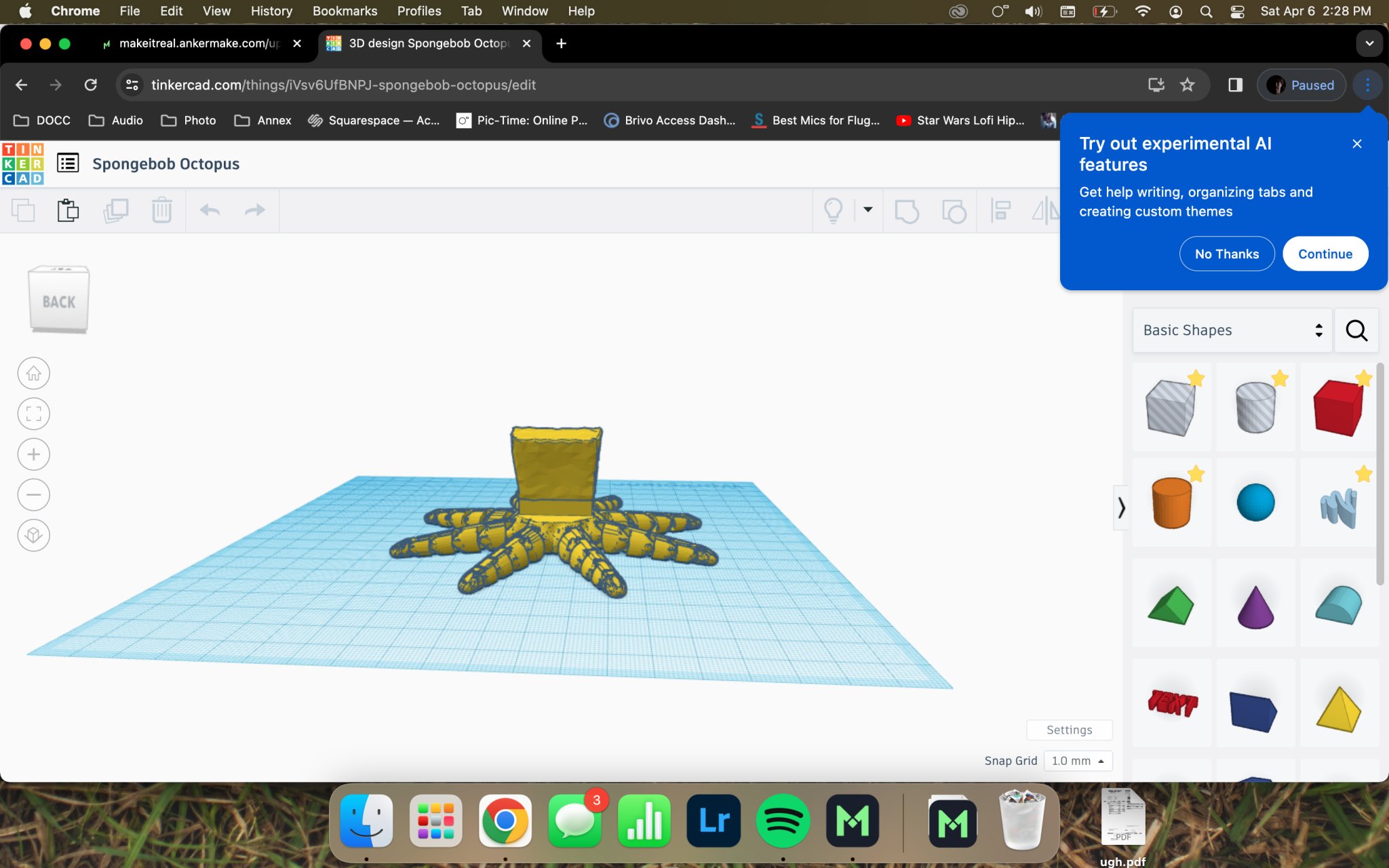 Bạch tuộc Spongebob với đầu đặc trưng