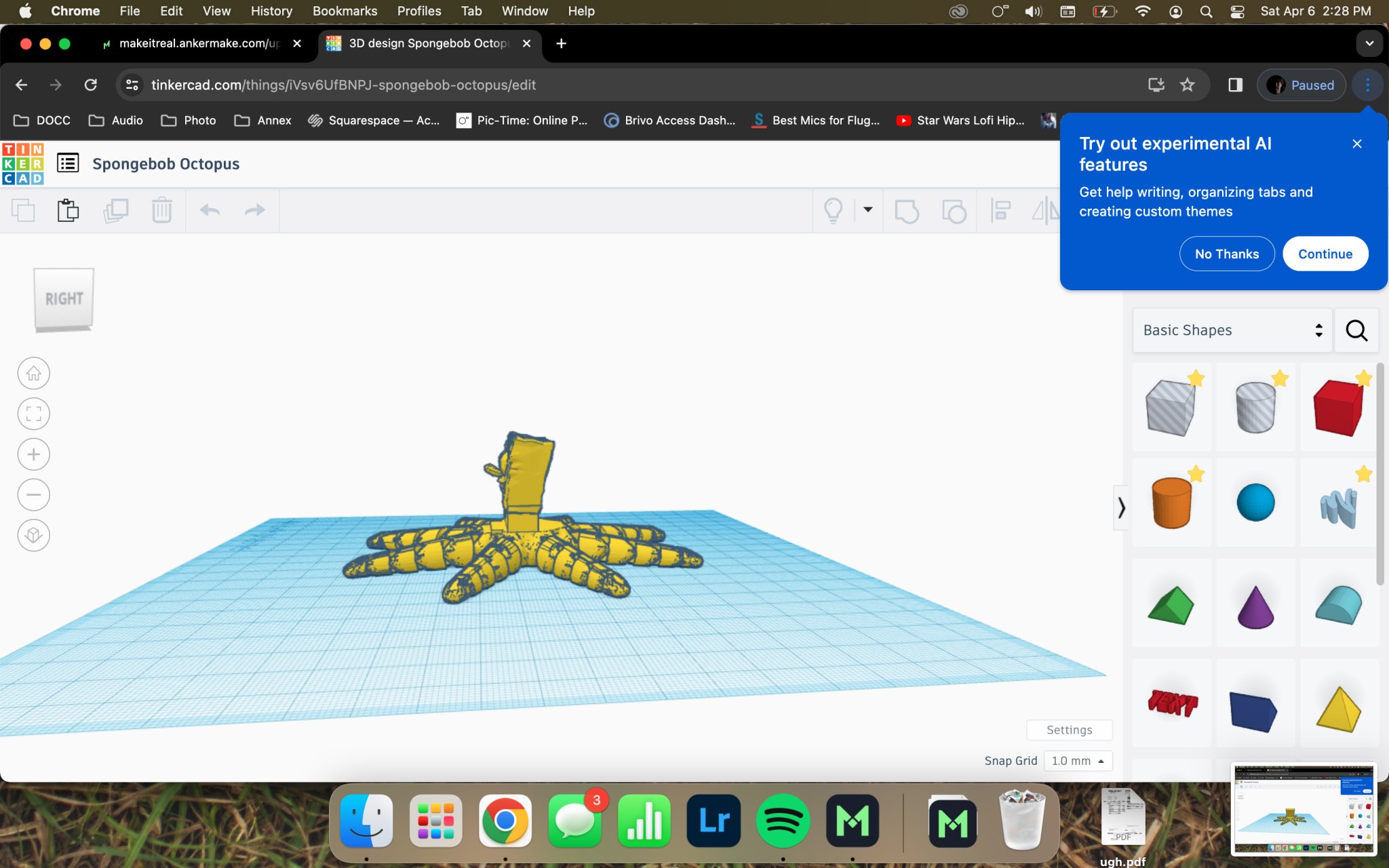 Bạch tuộc Spongebob với đầu đặc trưng