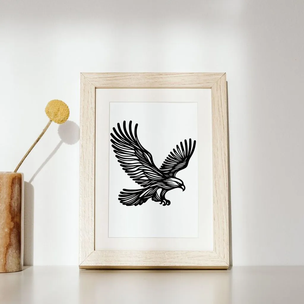 Trang trí tường hoặc bàn hình đại bàng tối giản