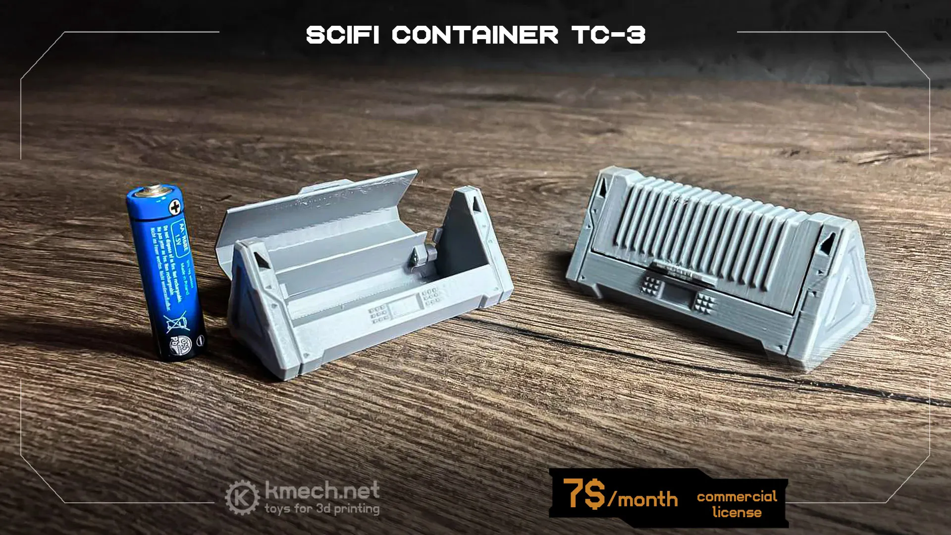 Thùng chứa khoa học viễn tưởng TC3 kích thước 8cmx4cm