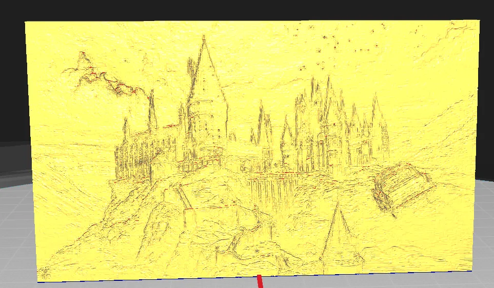 Mô hình Lithophane Hogwarts với xe Ford Anglia nổi tiếng