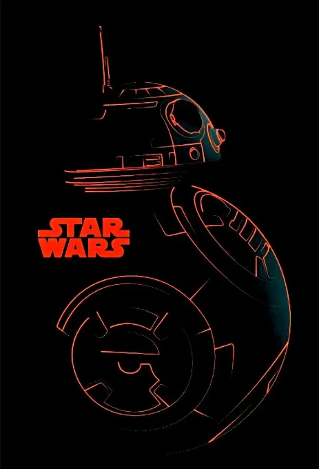 Hình ảnh Lineart của Leia, Anikin, Obi Wan, R2D2 và C3PO