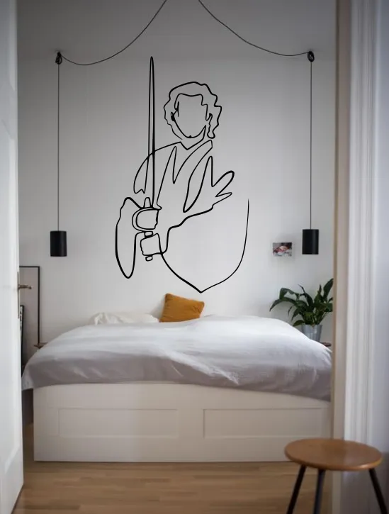 Hình ảnh Lineart của Leia, Anikin, Obi Wan, R2D2 và C3PO