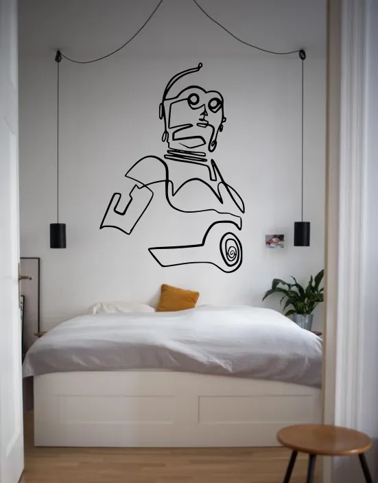 Hình ảnh Lineart của Leia, Anikin, Obi Wan, R2D2 và C3PO