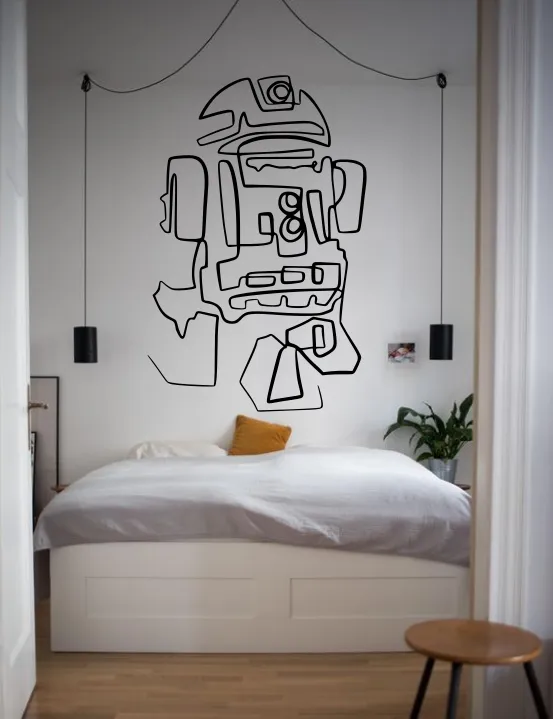 Hình ảnh Lineart của Leia, Anikin, Obi Wan, R2D2 và C3PO