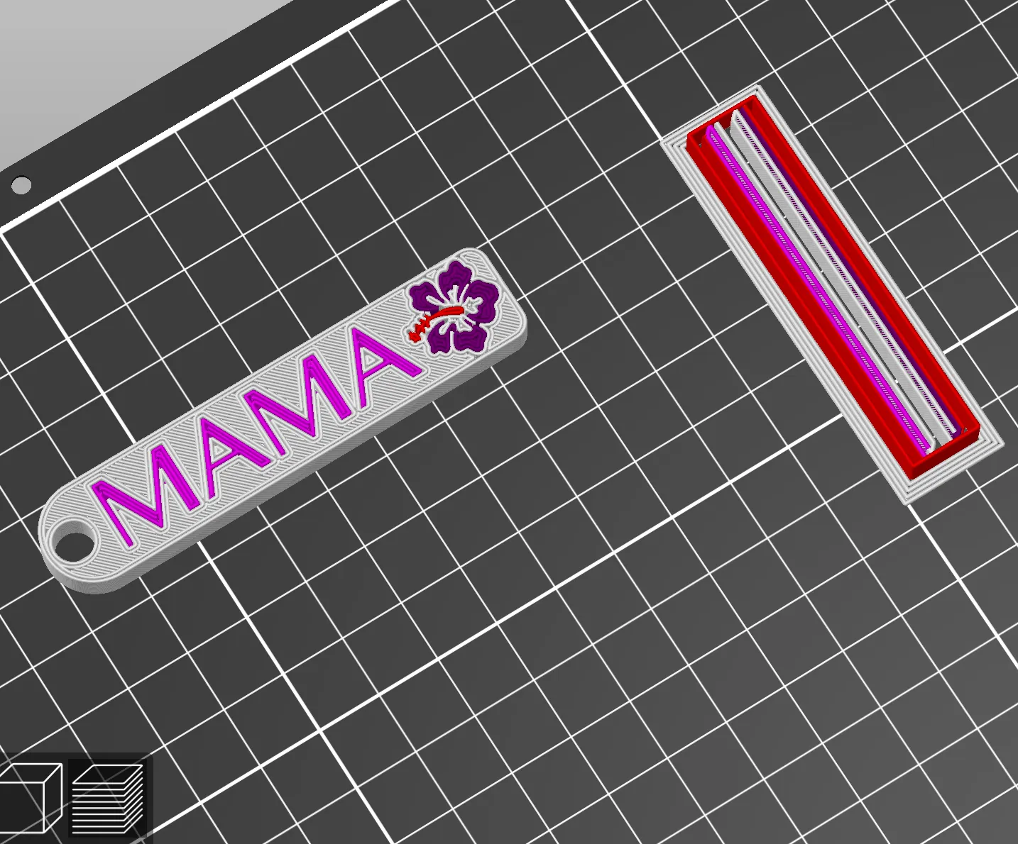 Móc khóa hoa hibiscus MAMA nhiều màu sắc Hawaiians